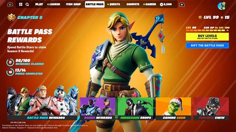 Fortnite Chapter 6 Season 1 Battle Pass: All Skins。